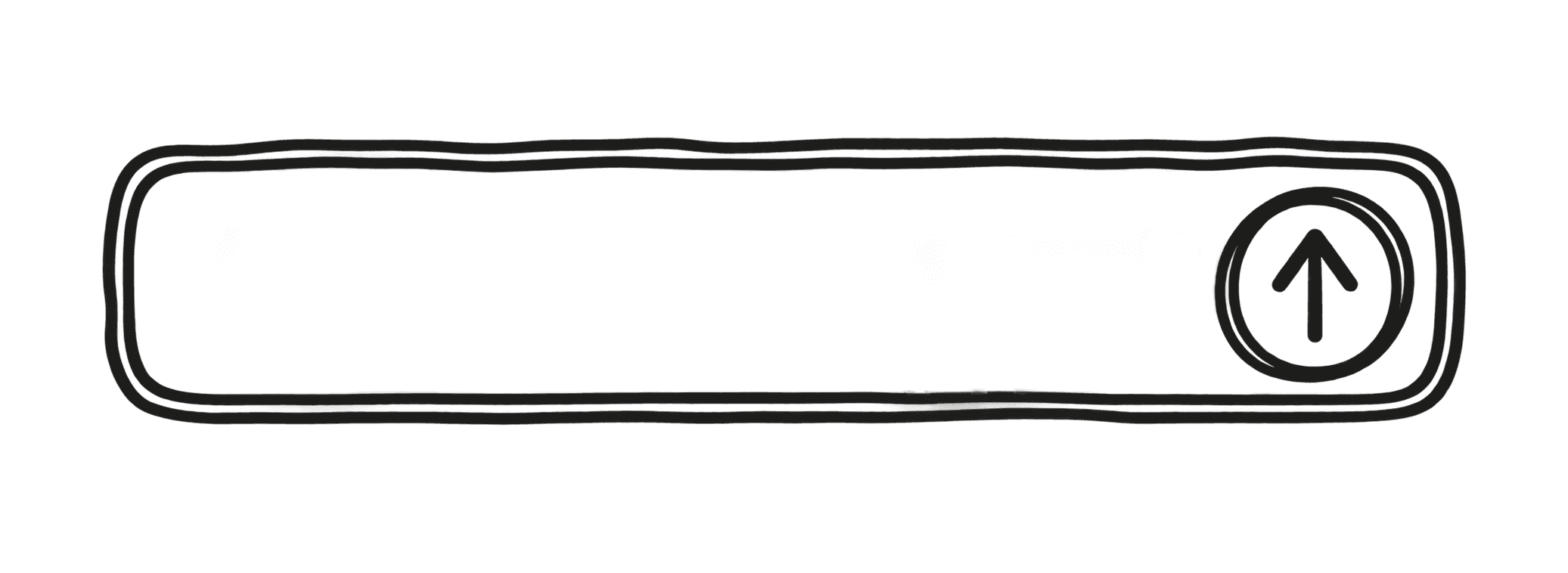 A hand-drawn blank prompt box with a send button